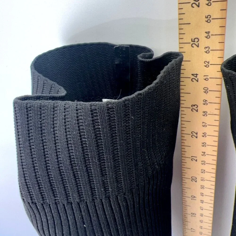 Zara Black Knitted Over the Knee Boots Size 40 US9.5